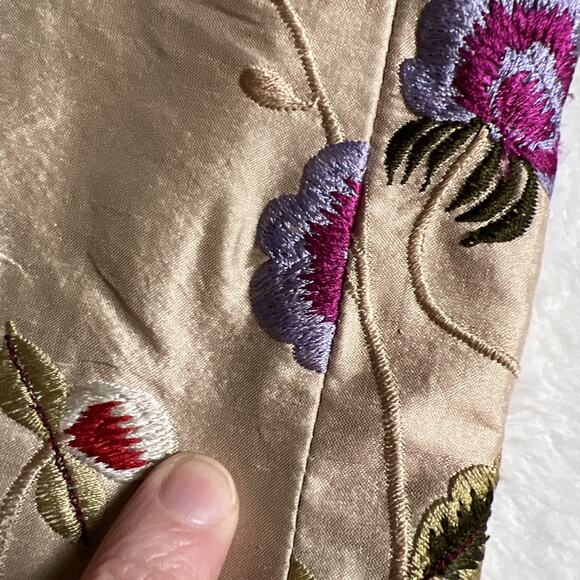 Paule Vasseur Women’s Embroidered Silk Jacket Sz M 38 Floral Old Money Workwear - Picture 8 of 11